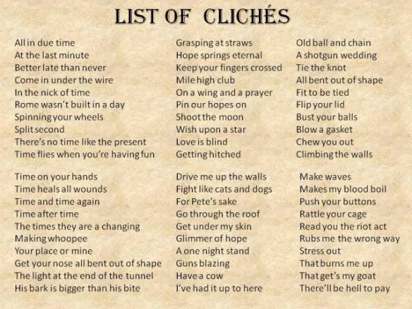 What is a cliché? Check out this list of examples.
